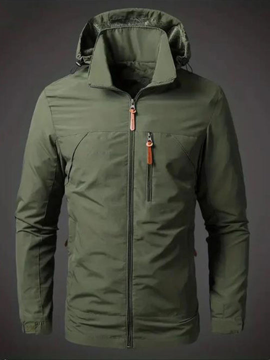 Herren Wetterfeste Funktionsjacke mit verstellbarer Kapuze EB