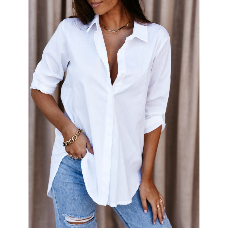Damen Relaxed Fit Button-Up Shirt EB