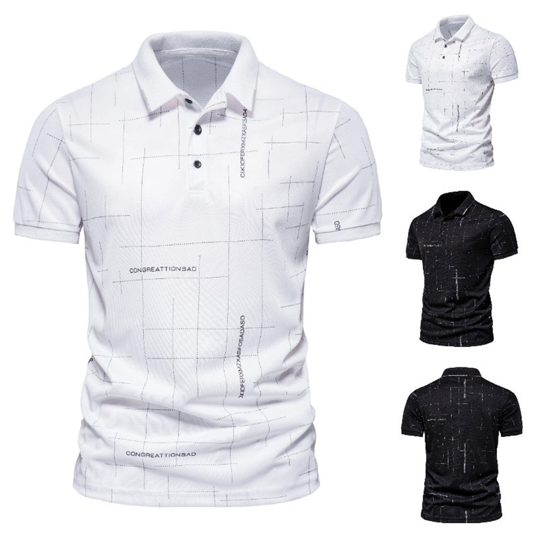 Herren Poloshirt mit modernem grafischen Druck und atmungsaktiven Eigenschaften EB