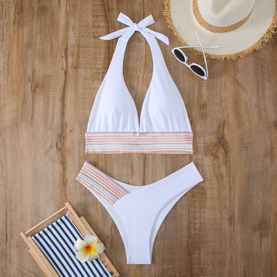 Damen Triangel-Bikini-Set mit modischem Wickelband EB