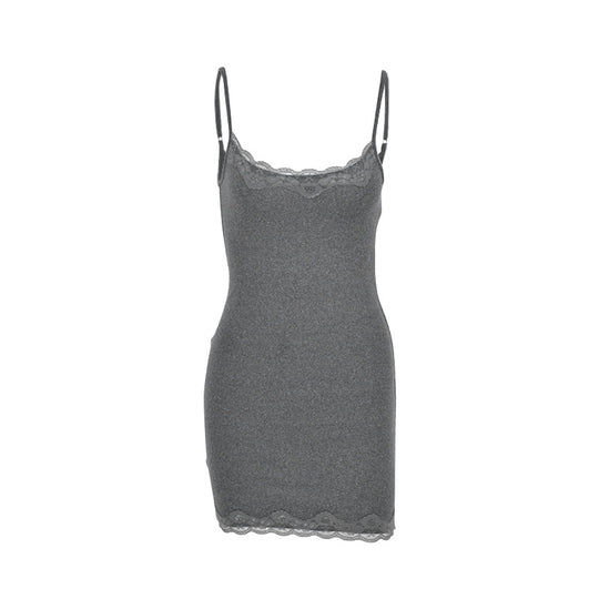 Damen Spitzen Unterkleid EB