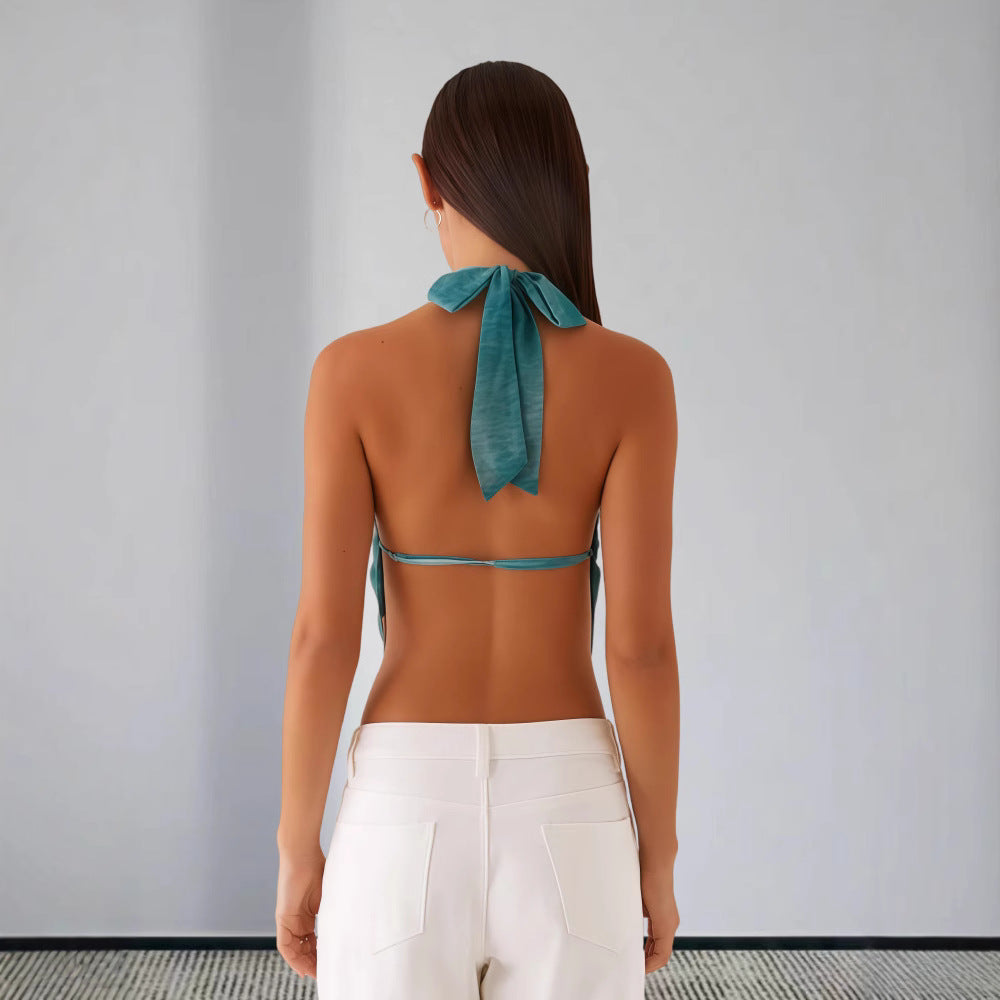 Damen Halstopp im angesagten Wickel-Design mit hochwertigem Details EB