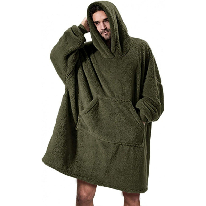 Damen Kuschelige Oversize-Hoodiejacke aus Fleece mit Kängurutasche EB