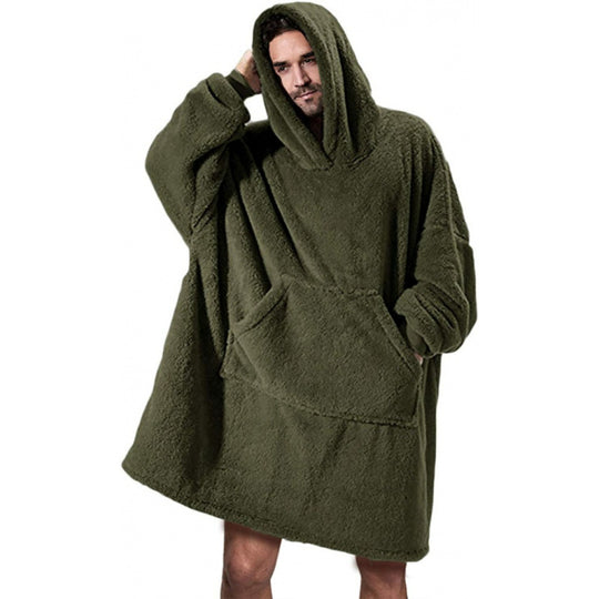 Damen Kuschelige Oversize-Hoodiejacke aus Fleece mit Kängurutasche EB