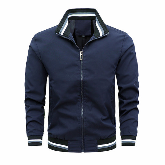 Herren modische Sportjacke mit strukturiertem Kragen EB