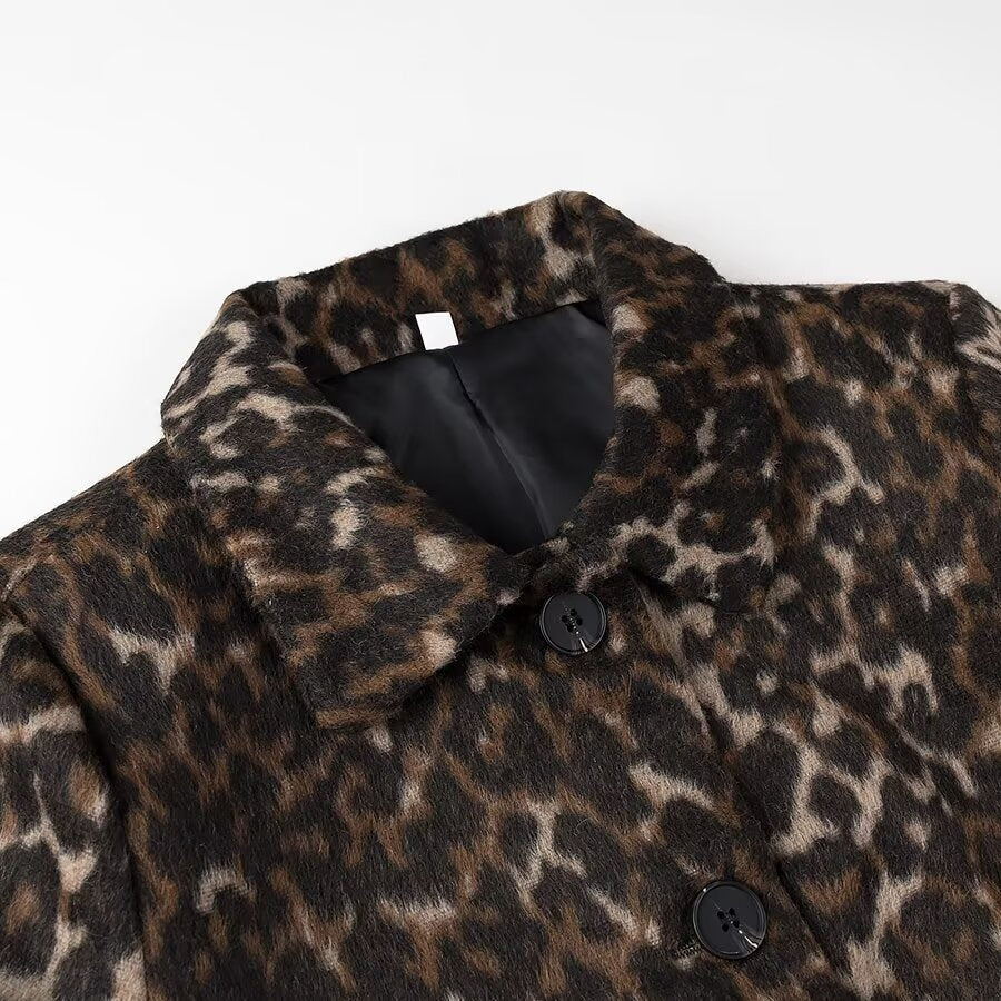 Damen oversized Leopardjacke EB