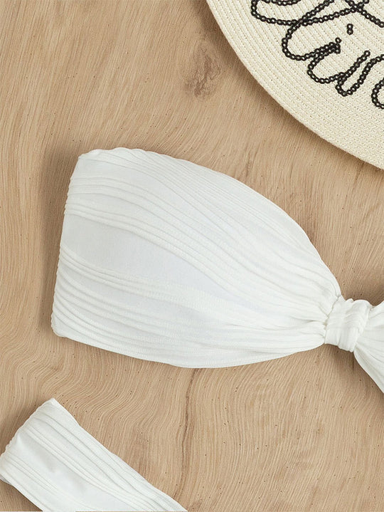 Damen Bandeau-Bikini-Set mit elegantem Wickelbund EB