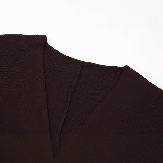 Damen Strick-Overlay-Oberteil mit V-Ausschnitt und eleganter Knopfdetailierung EB
