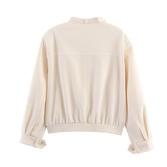 Damen modische Übergangsjacke mit elegantem Stehkragen EB