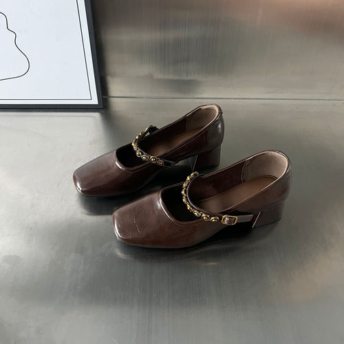 Damen Elegante Plateauschuhe mit dekorativen Schnallen und stabiler Blockabsatz EB