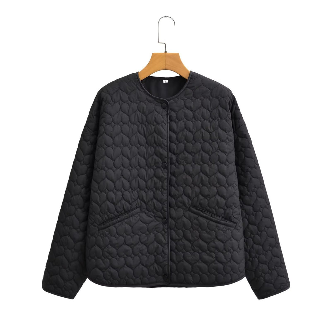 Damen gesteppte Übergangsjacke mit seitlichen Eingrifftaschen und modernem Design EB