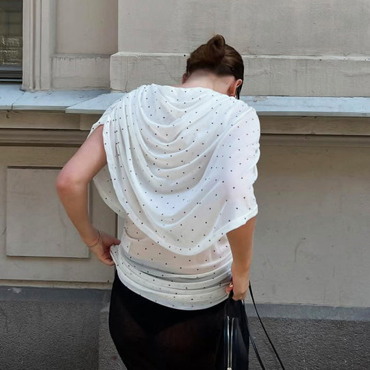 Damen Elegantes Drapiertes Oberteil mit edlen Akzenten EB