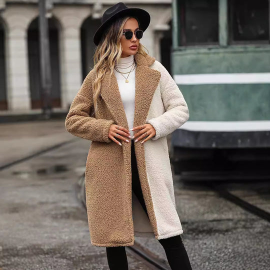 Damen Teddyfell-Mantel mit schickem Oversized-Schnitt EB