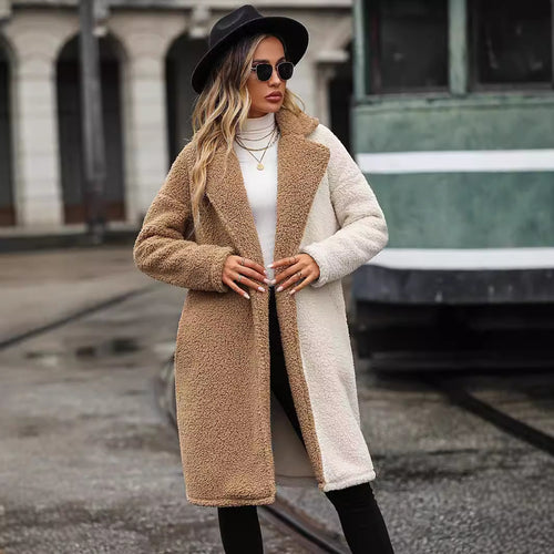 Damen Teddyfell-Mantel mit schickem Oversized-Schnitt EB