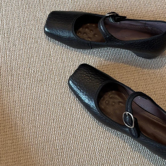 Damen Ballerinas mit einzigartigem Quadratzehen-Design und verstellbarem Riemen EB
