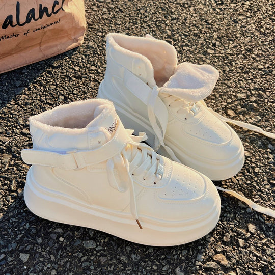 Damen Hohe Winter-Sneaker mit warmem Innenfutter und praktischem Klettverschluss EB