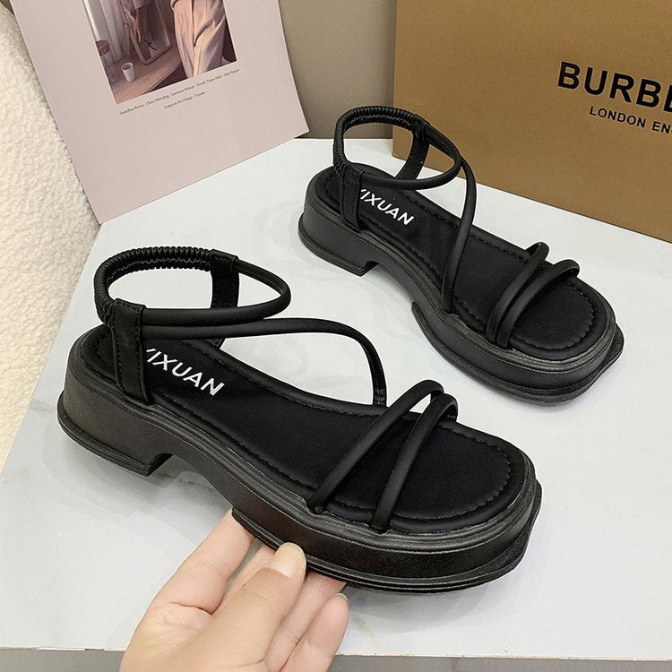 Damen Komfortable und elegante Sandalen mit flexiblem Riemendesign EB