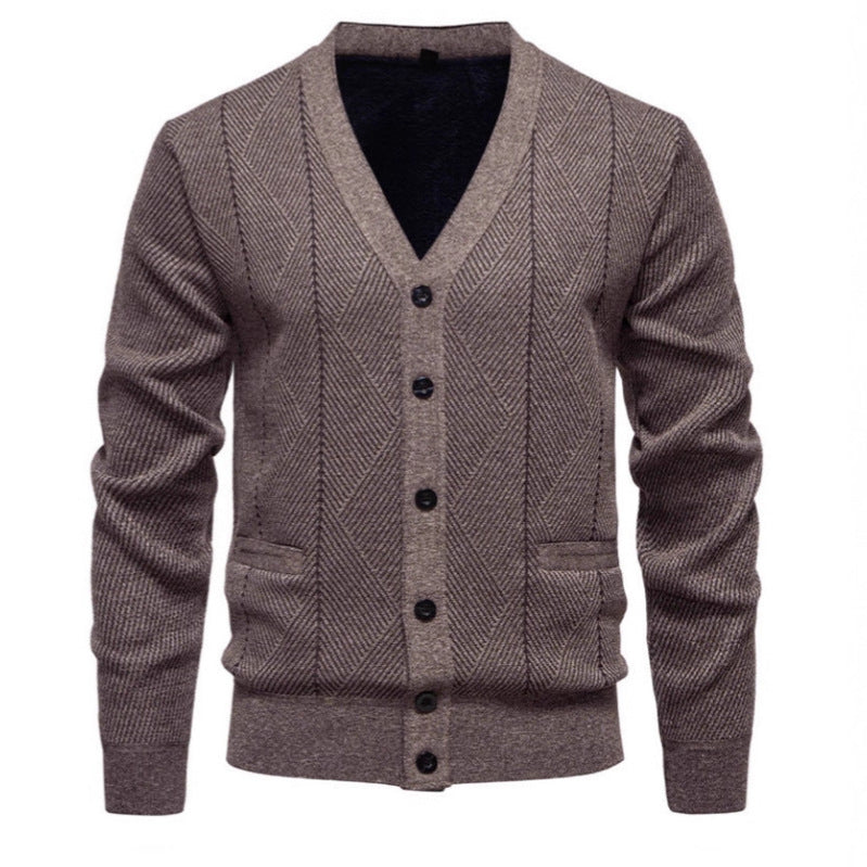 Herren modische Strickjacke mit einzigartigem Rautenmuster EB