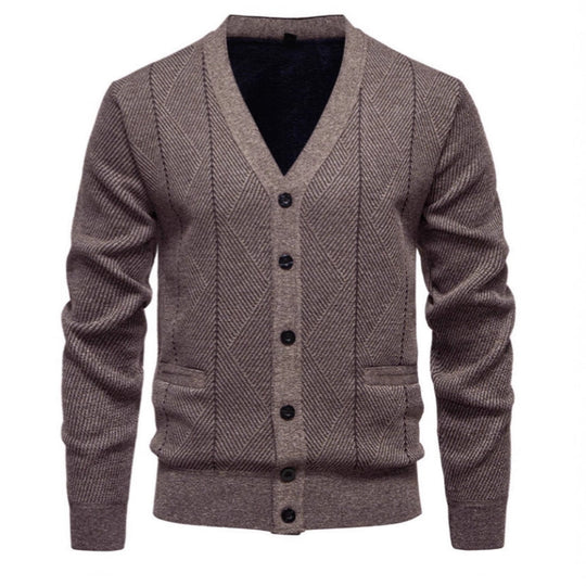 Herren modische Strickjacke mit einzigartigem Rautenmuster EB