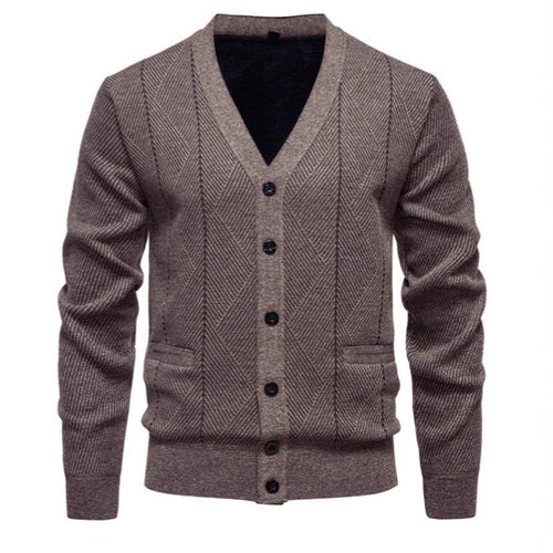 Herren modische Strickjacke mit einzigartigem Rautenmuster EB