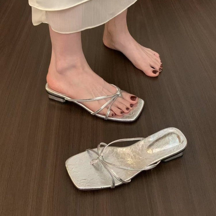 Damen Trendige Flip-Flop-Sandalen mit elegantem Knoten-Design und anatomischer Passform EB