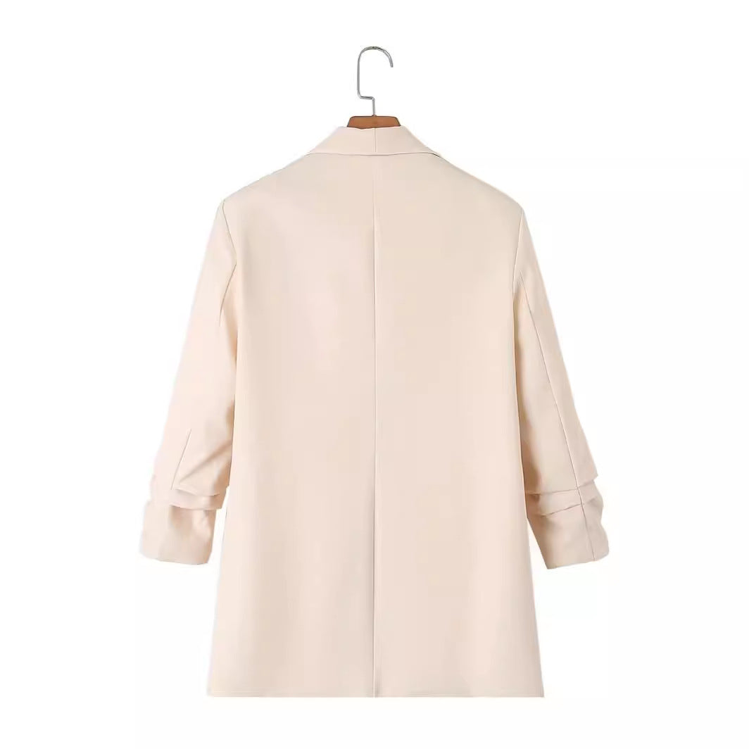 Damen elegante Blazerjacke mit modischem Schnitt und praktischen Taschen EB