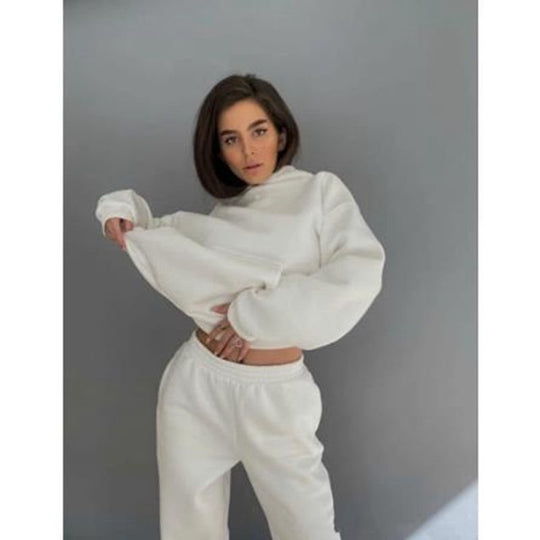 Damen lässiger Kapuzenpullover und Jogginghose Set EB