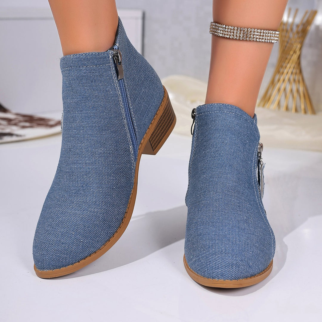 Damen Stiefeletten mit edlem Leopardenmuster und elegantem Reißverschluss EB