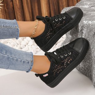 Damen Sportliche Sneaker mit luftdurchlässigem Spitze-Design EB