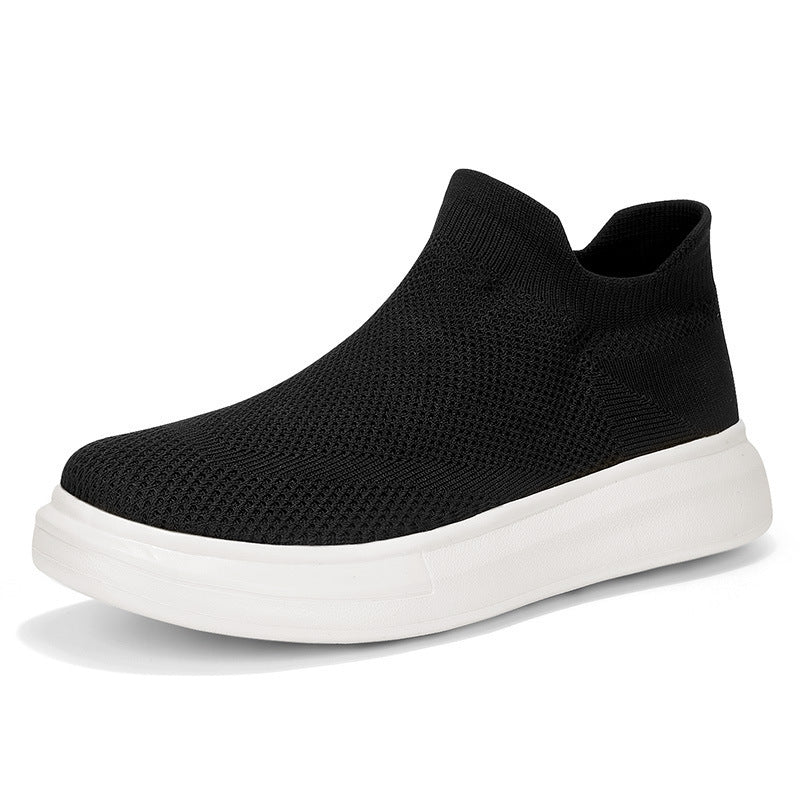 Damen Atmungsaktive Slip-On Sneakers mit elastischem Strickdesign EB
