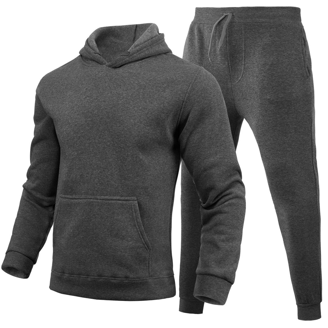 Herren nan sportliches Jogginganzug-Set mit Kapuzenpullover Kängurutasche und schmal zulaufender Jogginghose EB