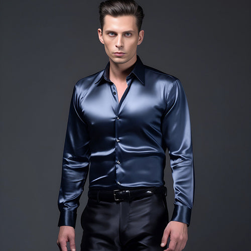 Herren elegante und glänzende Hemd EB