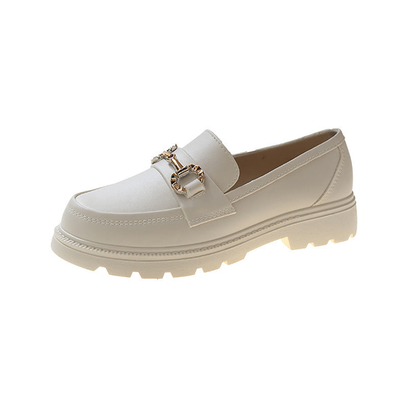 Damen modische Mokassins mit goldenen Schmuckdetails EB