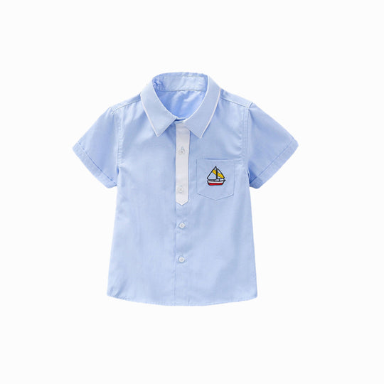 Jungen Kurzarmhemd mit maritimem Design EB
