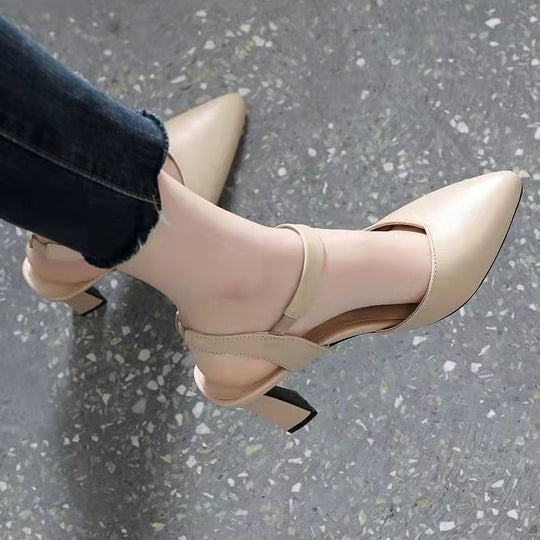 Damen Slingback-Pumps mit eleganter Spitze und modernem Blockabsatz EB