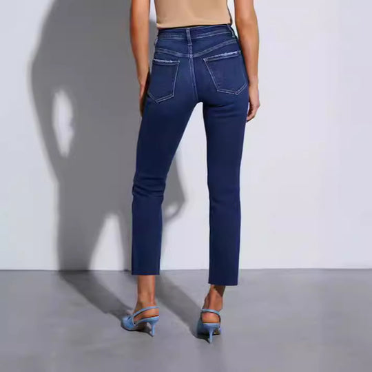 Damen zeitlose Jeans im modernen Schnitt mit cropped Bein EB