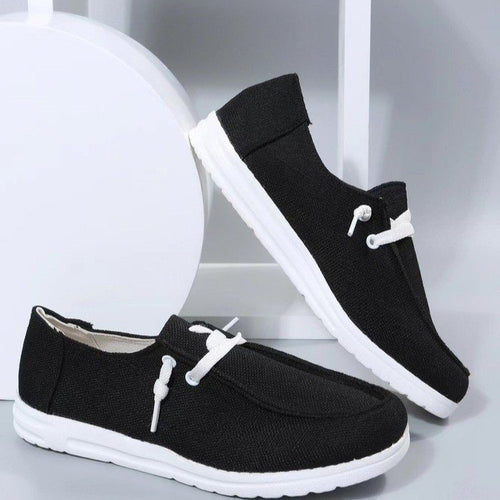 Damen Freizeit-Slip-On Schuhe mit elastischen Schnürdetails und rutschfester Sohle EB