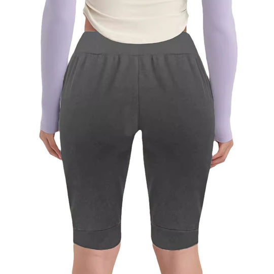 Damen Sportliche Capri-Hosen mit elastischem Bund und praktischen Seitentaschen EB