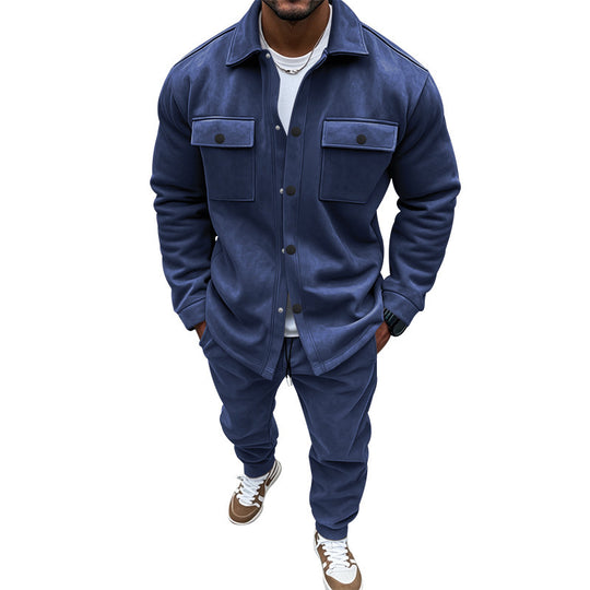 Herren Freizeit-Longejacke mit praktischen Knopftaschen und elastischen Details EB