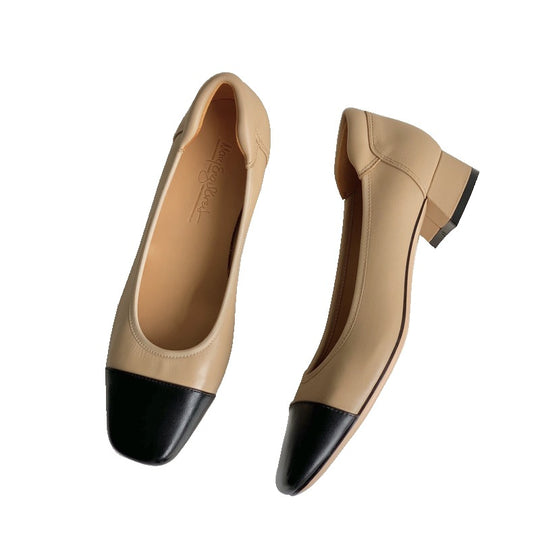 Damen Komfortable Ballerinas mit elegantem Blockabsatz EB