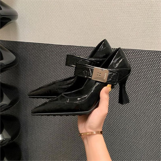 Damen elegante Slingback-Pumps mit moderner Schnallenverzierung EB