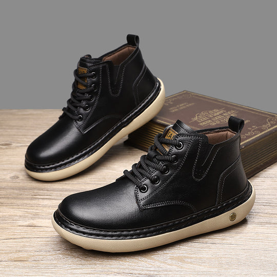 Herren Robuste Schnürboots aus hochwertigem Leder EB
