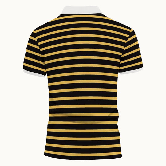 Herren Polo-Shirt mit maritimem Streifenmuster und kontrastierendem Kragen EB