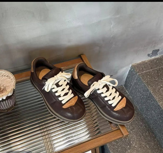 Damen lässige Sneakers im Retro-Stil mit hochwertiger Lederverarbeitung EB
