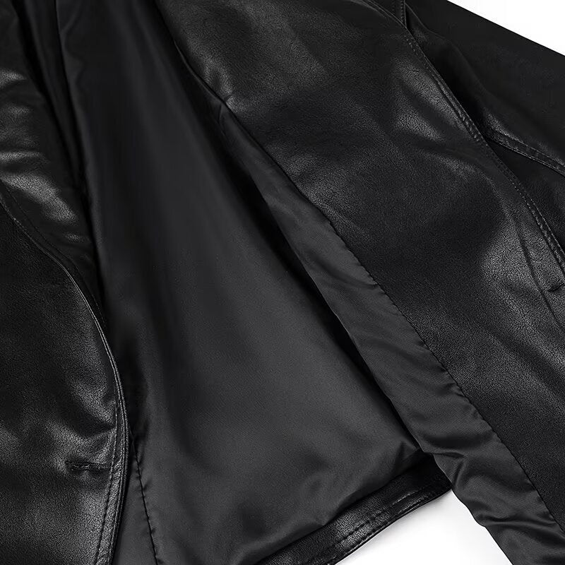 Damen elegante Kunstlederjacke mit modischen Schnürdetails EB