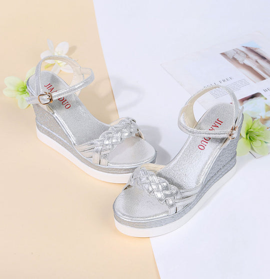 Damen Wedge-Sandalen mit verziertem Riemchen-Design EB