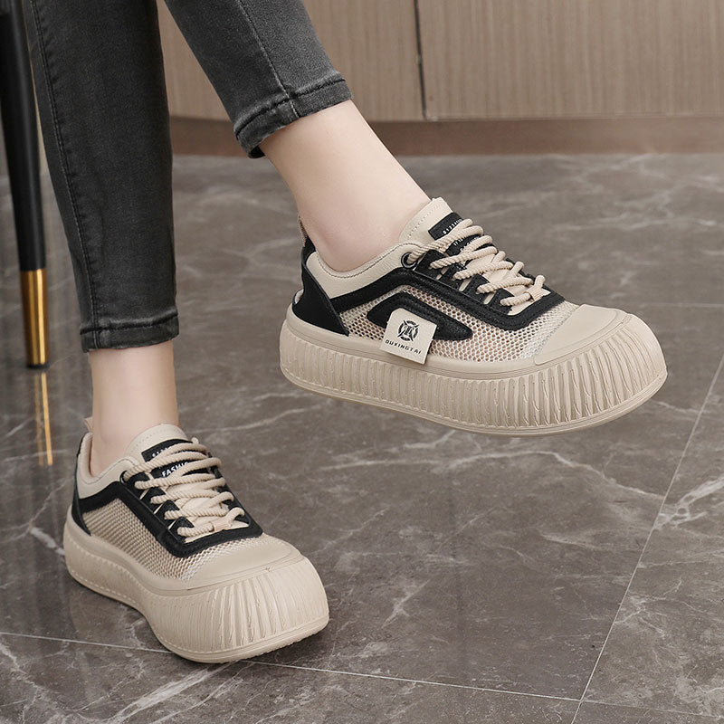 Damen Sportliche Sneaker mit atmungsaktiver Mesh-Oberfläche und verstärkter Sohle EB