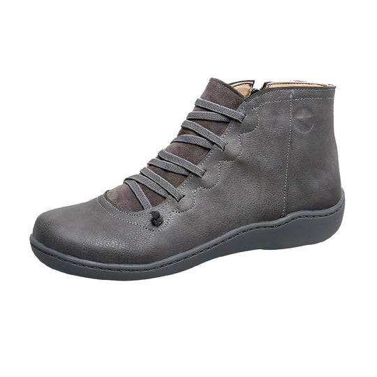 Damen komfortabler Schnür-Bootie mit ergonomischem Fußbett, weichem Schaft und flexibler Profilsohle EB