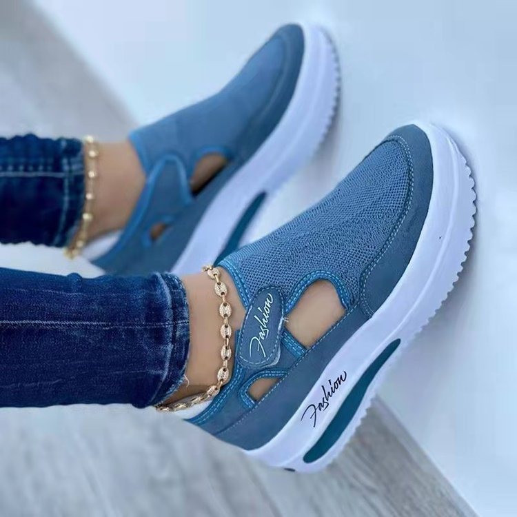 Damen Slip-On Sneakers mit atmungsaktivem Mesh-Obermaterial und rutschfester Sohle EB