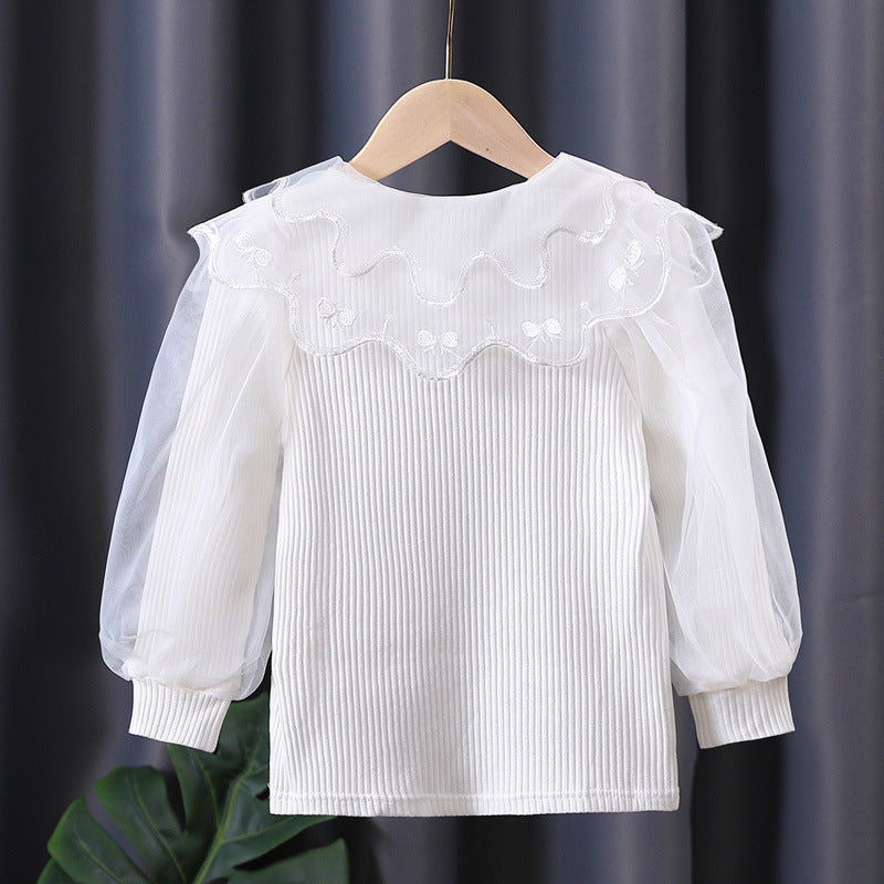 Damen Bluse mit eleganter Spitzenverzierung EB